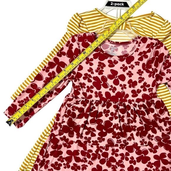 Member's Mark Girls' 2 Pack Dress Red Floral/Stripe Size 3T - Picture 9 of 15